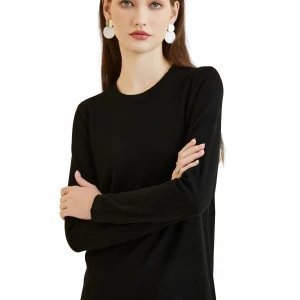 Women's T Shirt 100% Merino Wool Base Layer Top Fall Winter Fashion Crewneck Soft Merino Tee Long Sleeve Tops Knit Women Clothes