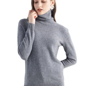100% Merino Wool Turtleneck Sweater Women's Clothing Pullover Turtleneck Sweater Fall Winter Jumper Long Sleeve Knitted Warm Top